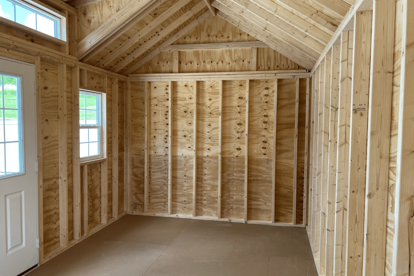 10x20 interior of chalet shed in fairport ny