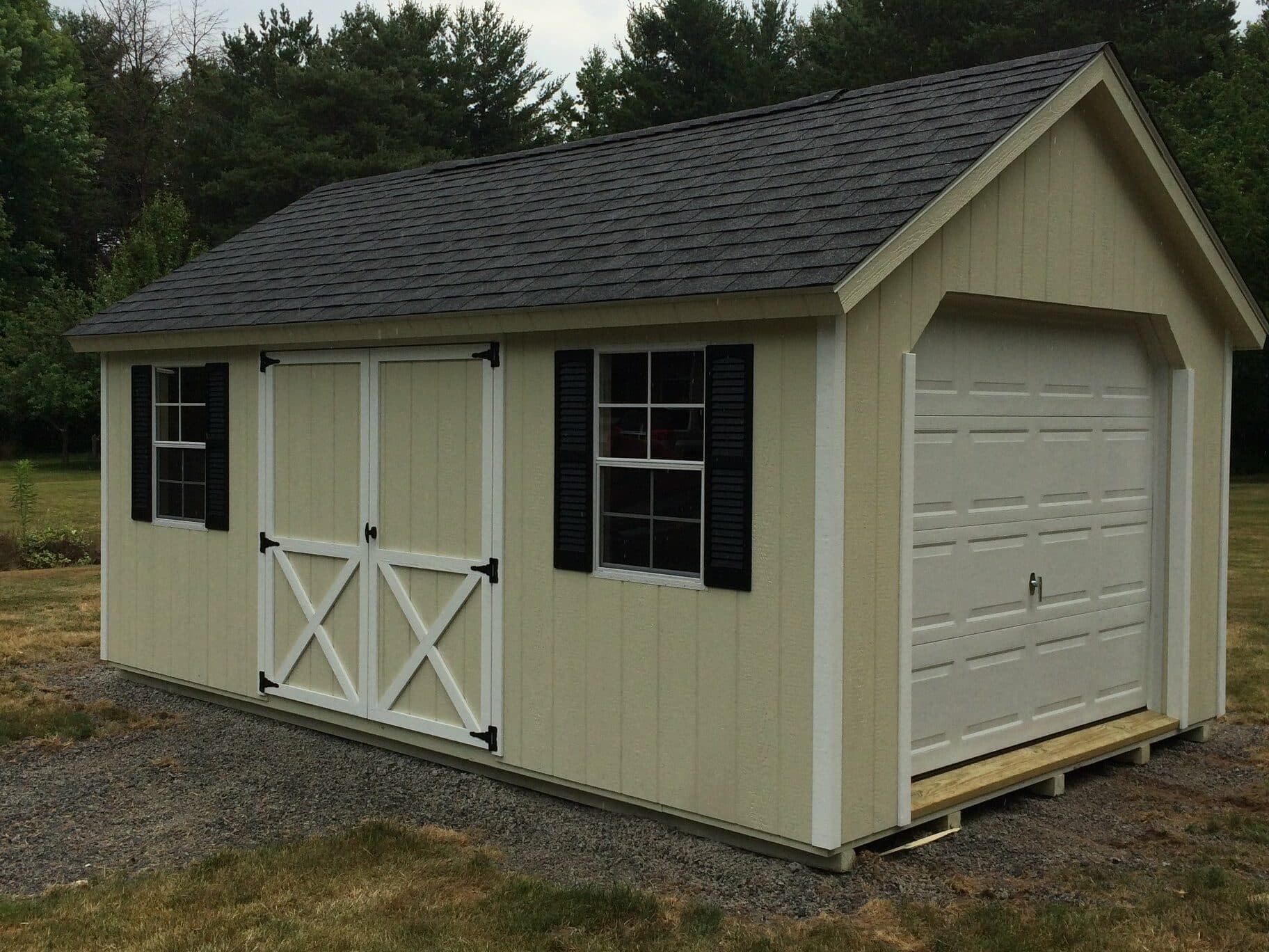wooden prefab garage in NY