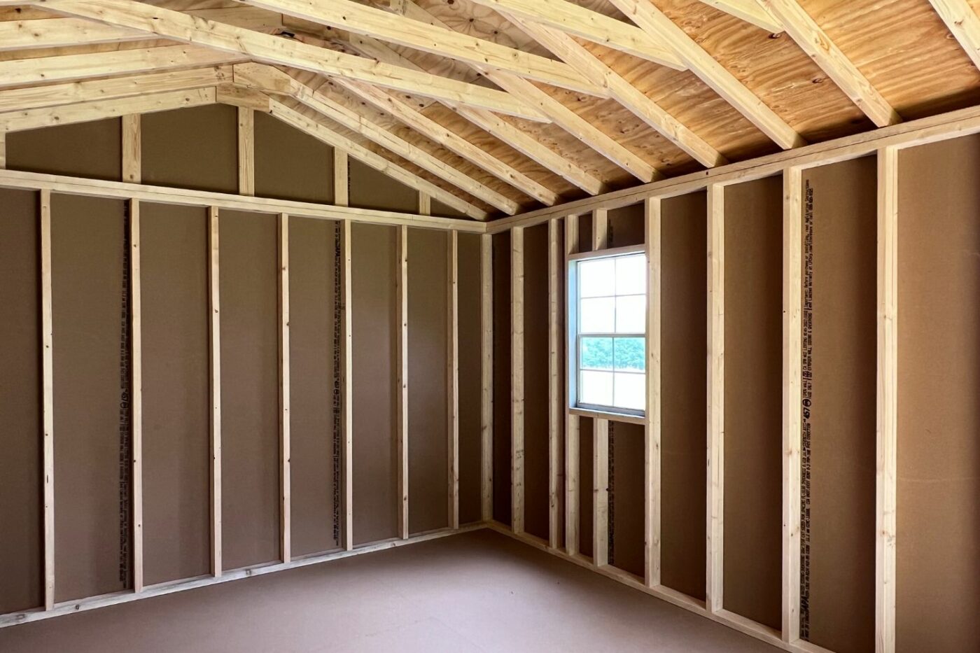 Interior Framing of a 12x16 Cottage Shed in Warsaw NY