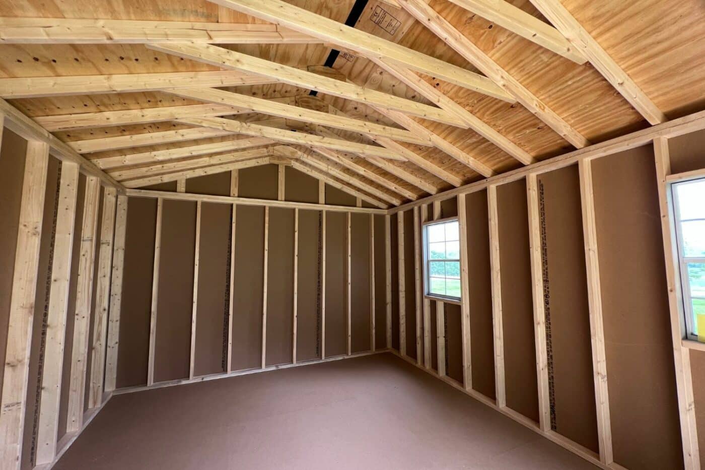 Interior of a 12x16 Cottage Shed in Warsaw NY