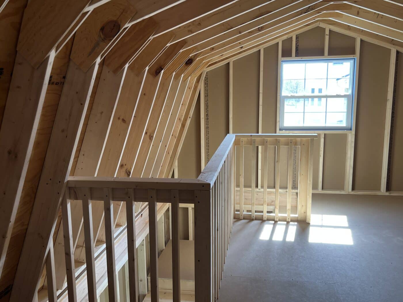 inside of top floor 14x24 two story barn in stafford ny
