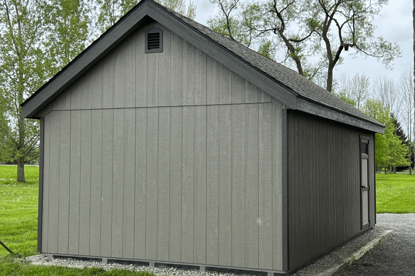 back of 14x24 chalet garage in leicester ny