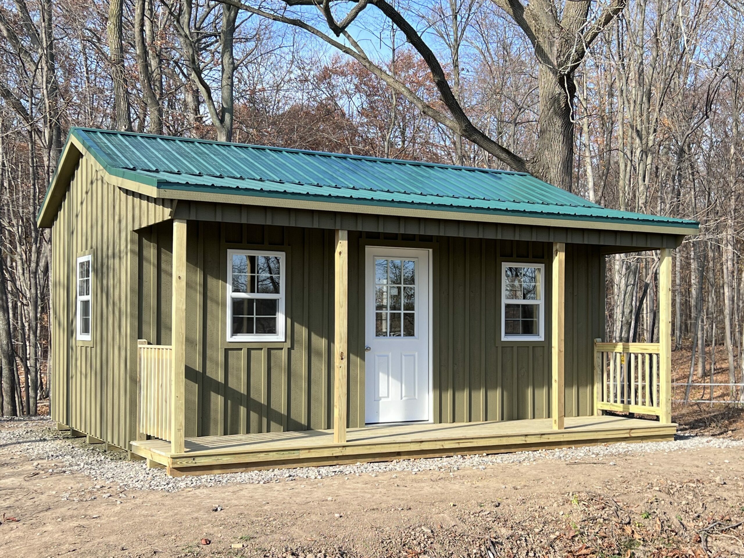 Cabin Building with Lean To Porch